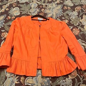 Harold’s Lined Linen Blend Peplum Jacket